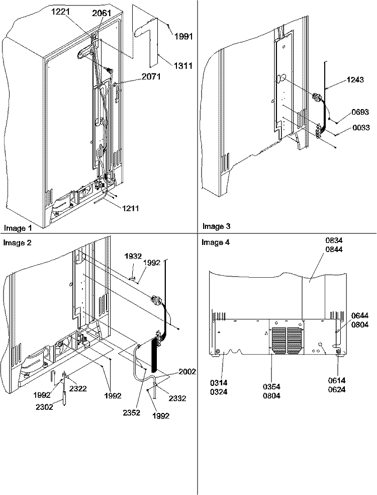 Cabinet Back Diagram and Parts List for SRD23VW P1315306W W Amana Refrigerator