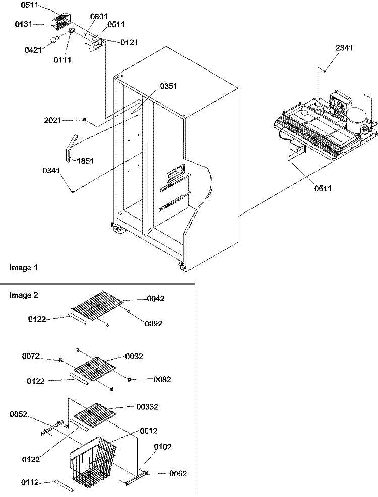 FZ SHELVES AND LIGHTS Diagram and Parts List for SZD26VL P1315207W L Amana Refrigerator
