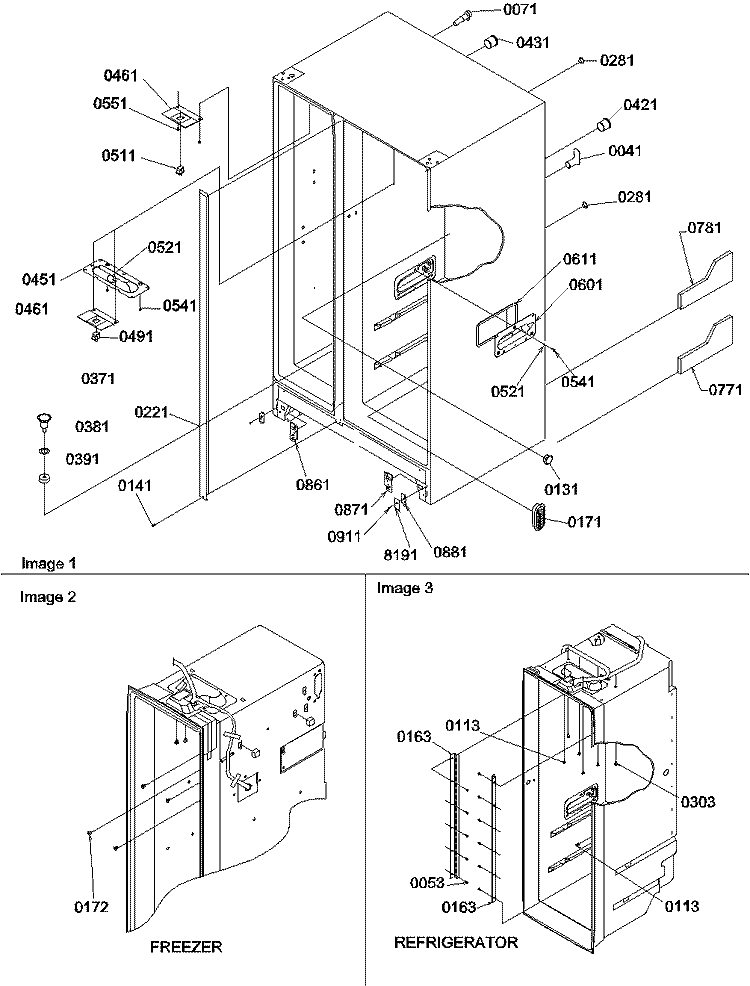 CABINET PARTS Diagram and Parts List for SZD26VL P1315207W L Amana Refrigerator