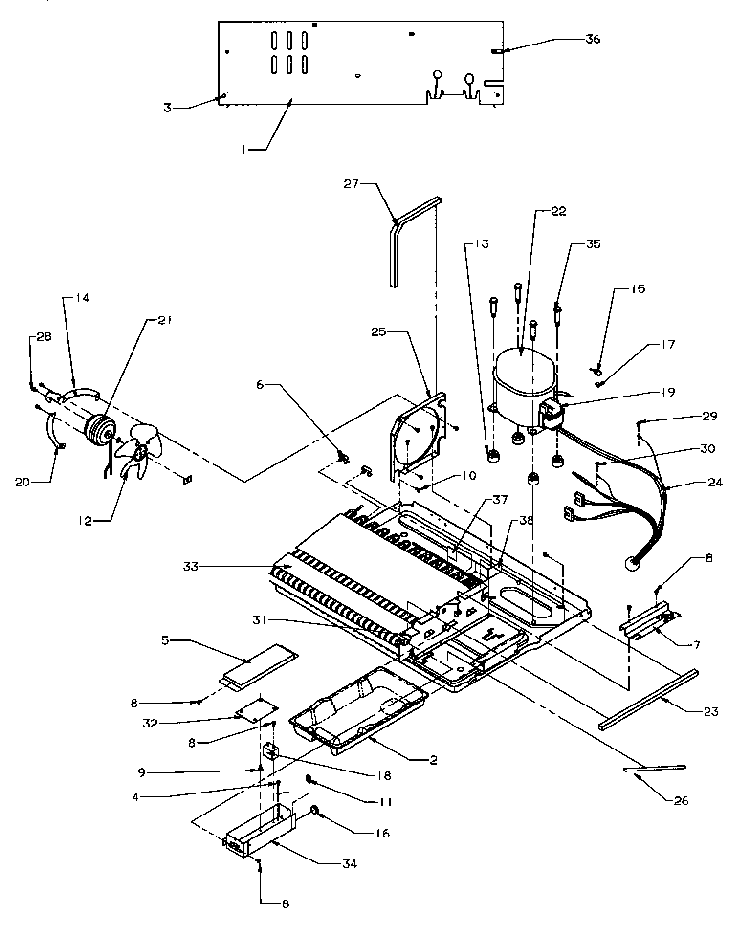 Machine Compartment Diagram and Parts List for SRD20S4W-P1190801WW  Amana Refrigerator