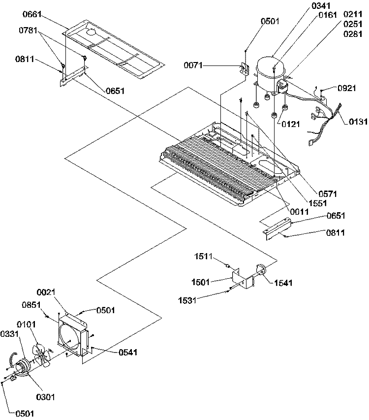 MACHINE COMPARTMENT Diagram and Parts List for SZD26VL P1315207W L Amana Refrigerator