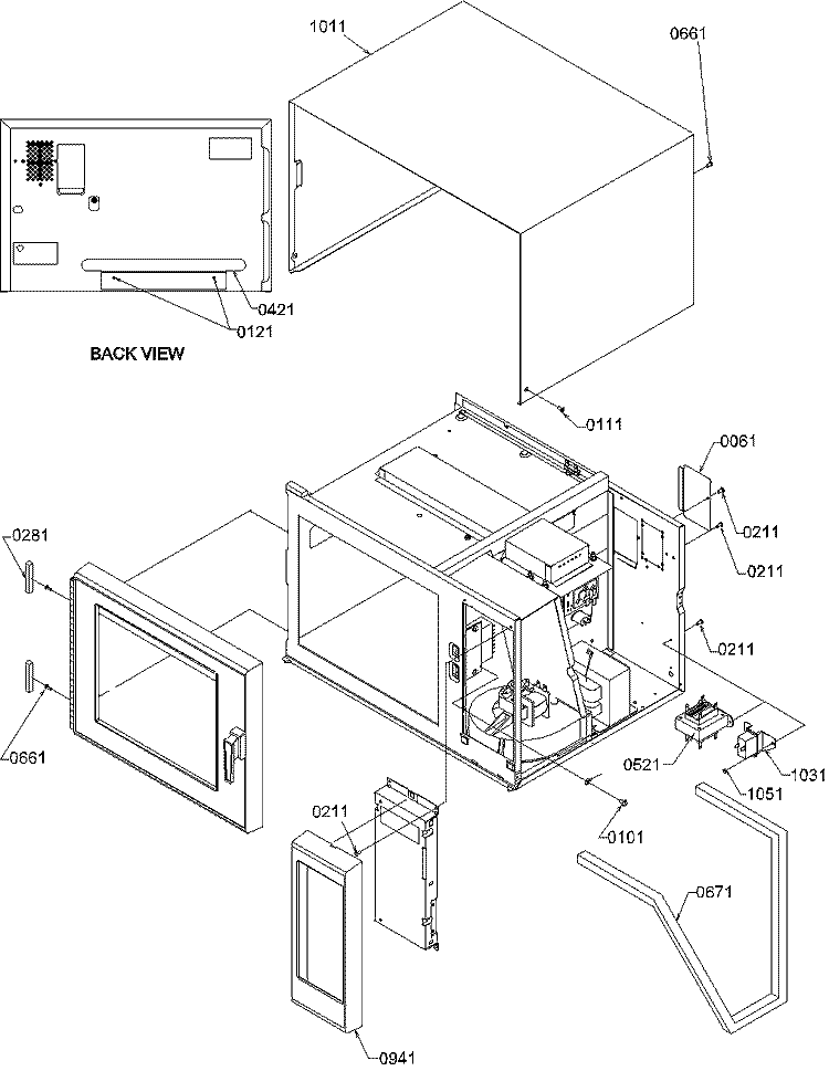 Transformer / Outer Cabinet Assy Diagram and Parts List for RCS820BL P1140405M Amana Microwave