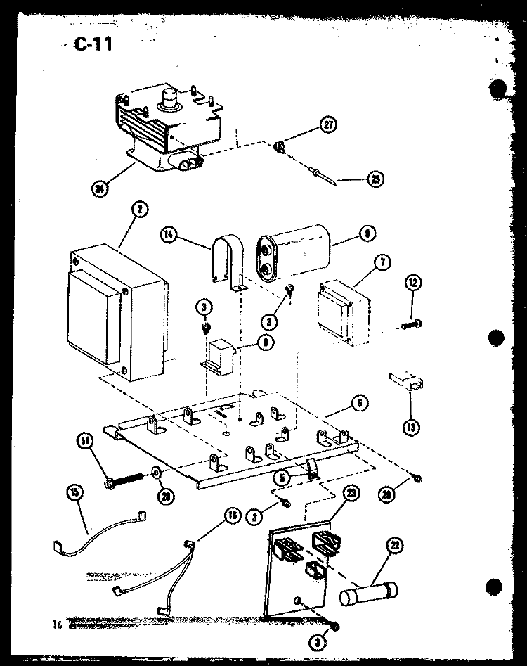 Page 4 Diagram and Parts List for RR-1010 P7541404M Amana Microwave