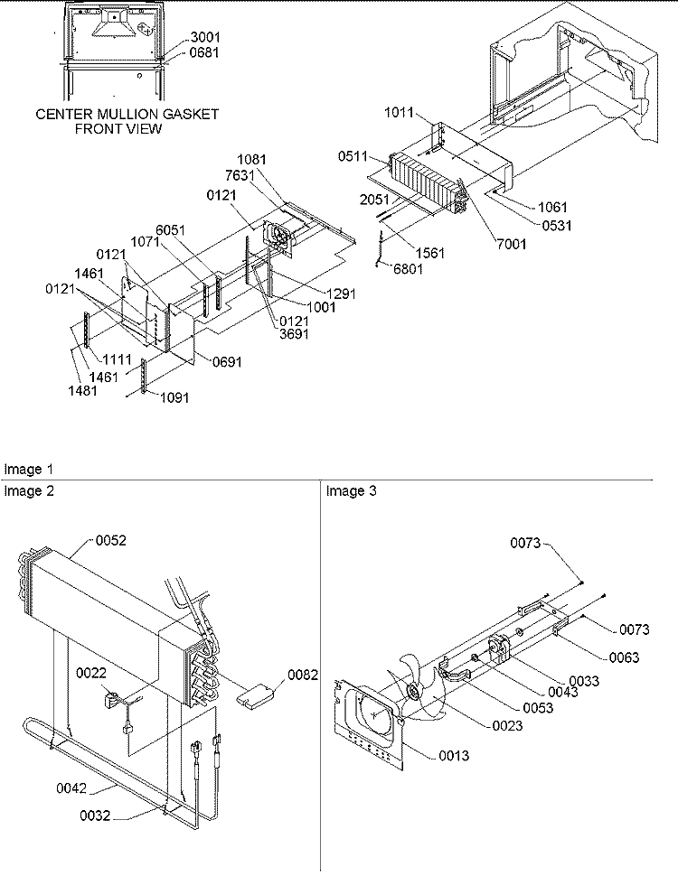Evaporator & Fan Motor Assy Diagram and Parts List for TR25V2E P1316102W E Amana Refrigerator