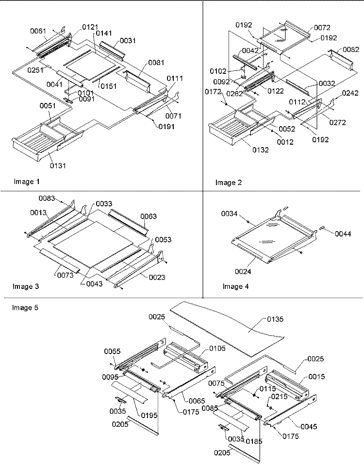 Shelving Assy Diagram and Parts List for TR25V2E P1316102W E Amana Refrigerator