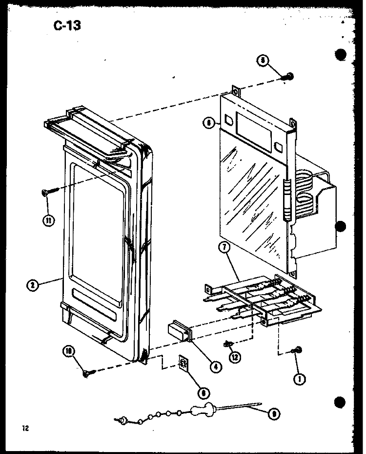 Page 5 Diagram and Parts List for RR-1010 P7541404M Amana Microwave