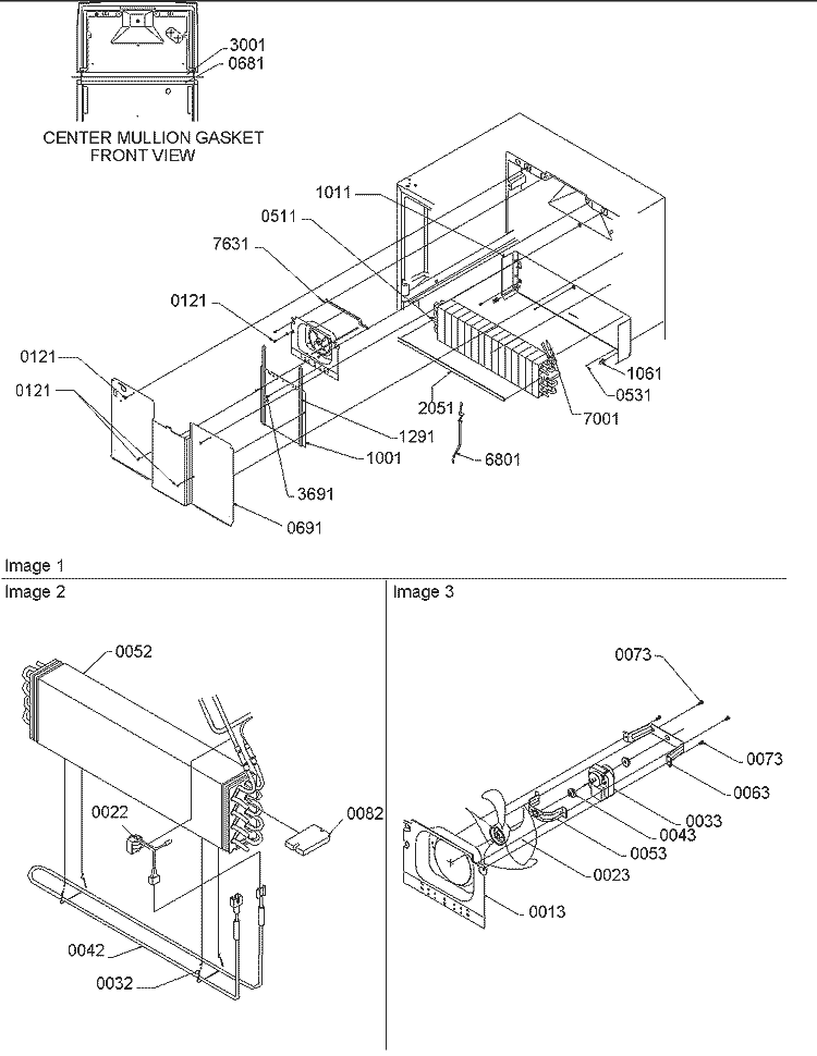 Evaporator & Fan Motor Assy Diagram and Parts List for TC18VW P1315707W W Amana Refrigerator
