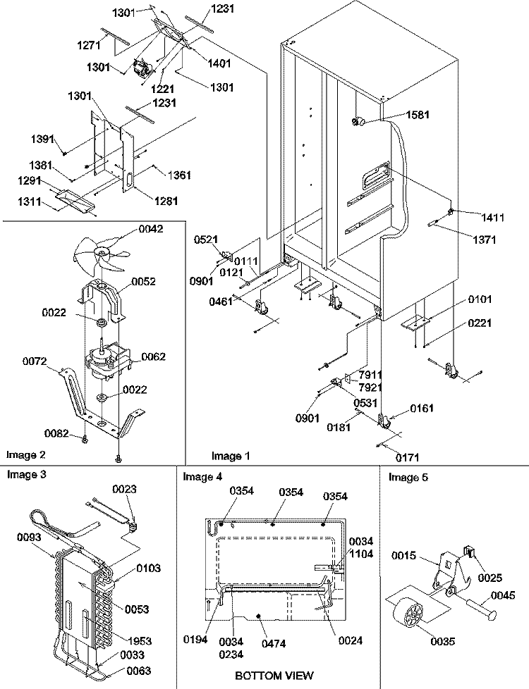 Drain Systems and Evaporator Assy Diagram and Parts List for SB21VPSE P1315603W E Amana Refrigerator