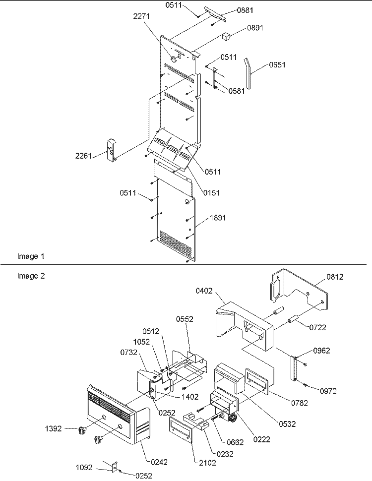 Control Assy Diagram and Parts List for SB21VPSE P1315603W E Amana Refrigerator