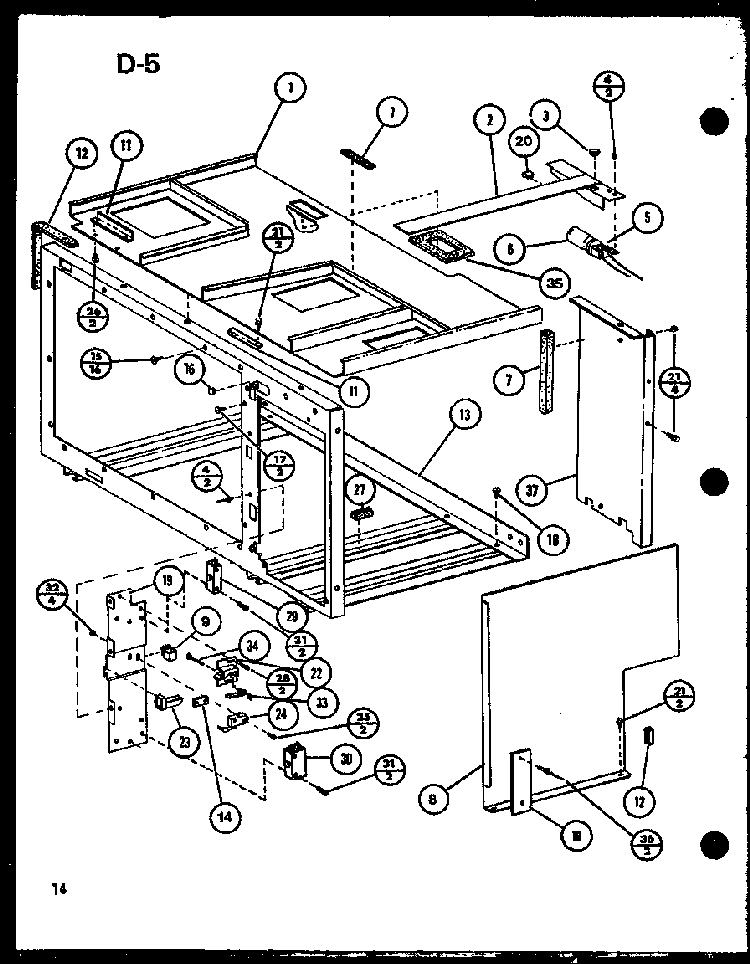 Section 5 Diagram and Parts List for RCR-700-P85727-3S  Amana Range