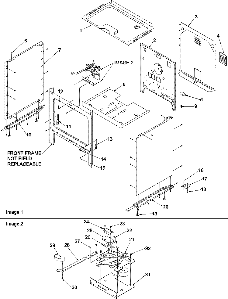 Cabinet Diagram and Parts List for ARR6102W P1143605N W Amana Range