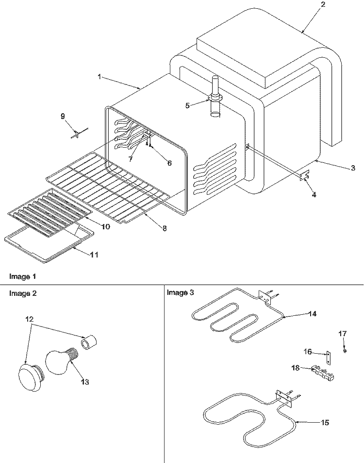 Cavity Diagram and Parts List for ARR6102W P1143605N W Amana Range