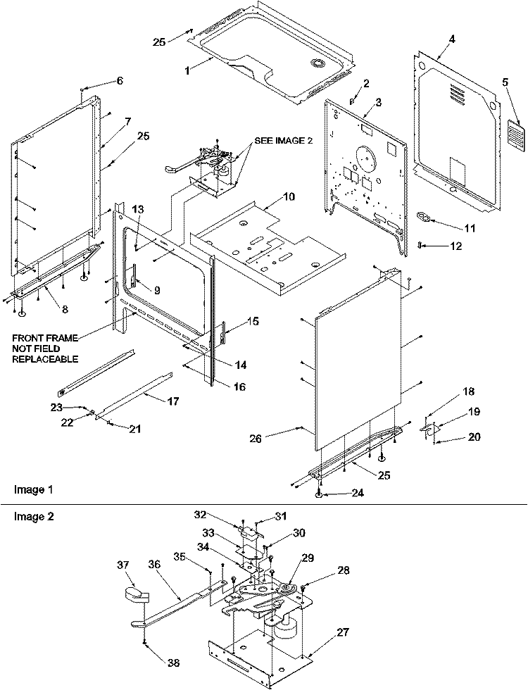 Cabinet Diagram and Parts List for ARR6202L P1143652N L Amana Range