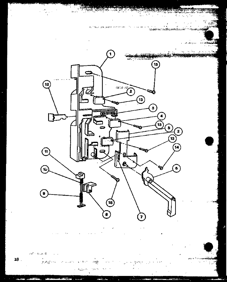 Page 4 Diagram and Parts List for ML-10 P7680401M Amana Microwave