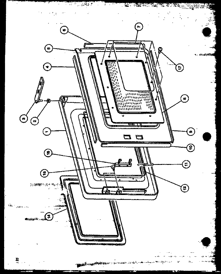 Page 5 Diagram and Parts List for ML-10 P7680401M Amana Microwave