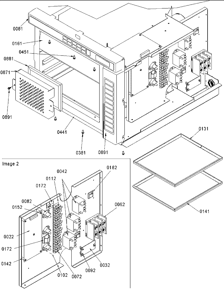 CONTROL PANELS Diagram and Parts List for HSL3450 P1305206M Amana Microwave