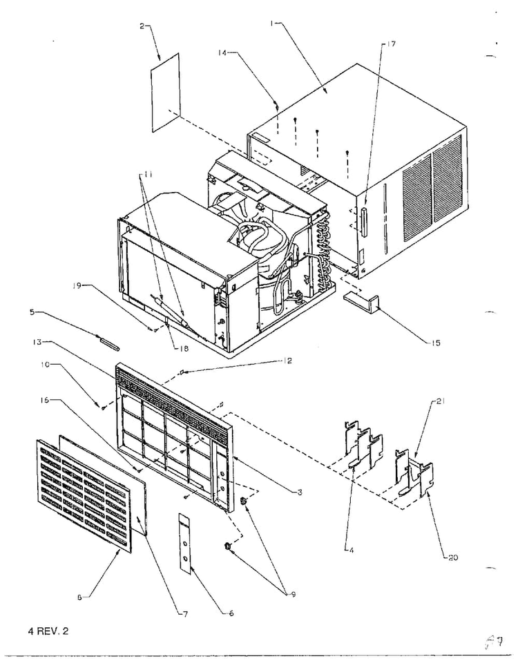 Air Conditioner Diagram and Parts List for PC3EW P117781R Amana Air Conditioner