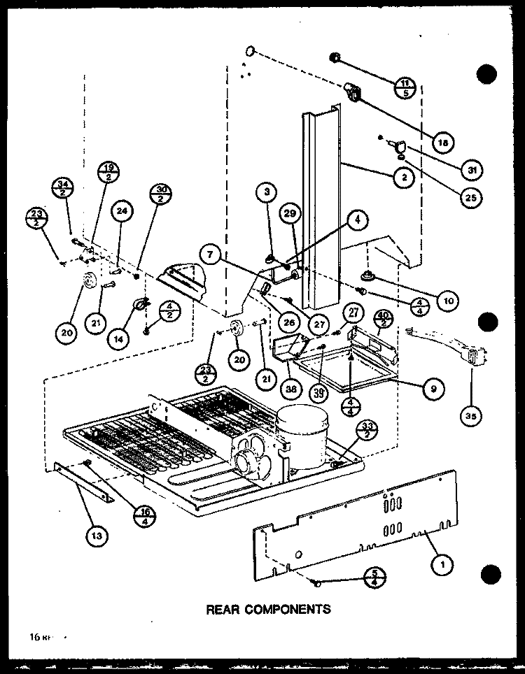 REAR COMPONENTS Diagram and Parts List for BL20M P7812518W Amana Refrigerator