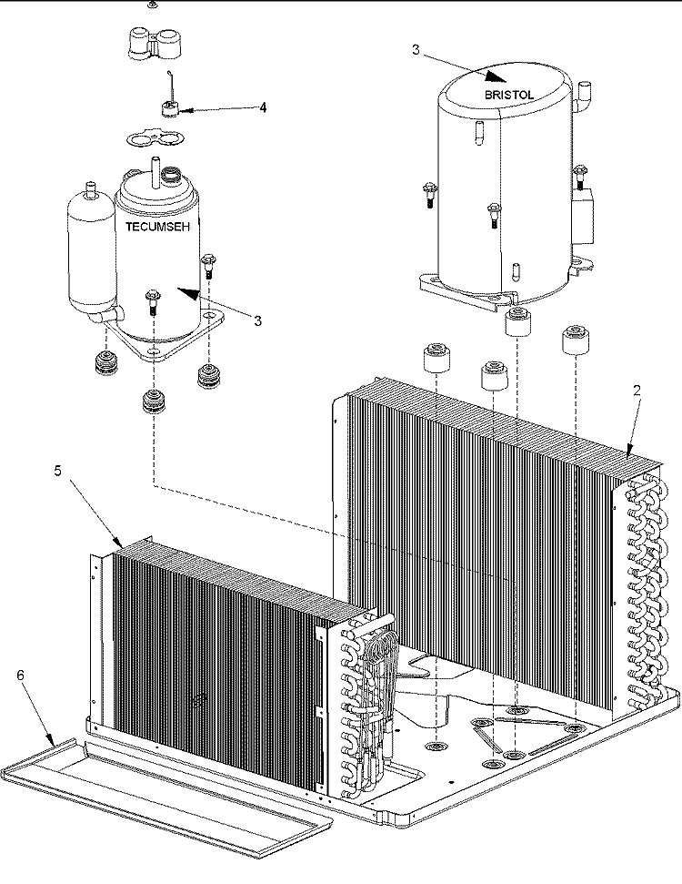 Compressor Assembly Diagram and Parts List for RE14010C2D PRE14010C2DD Amana Air Conditioner