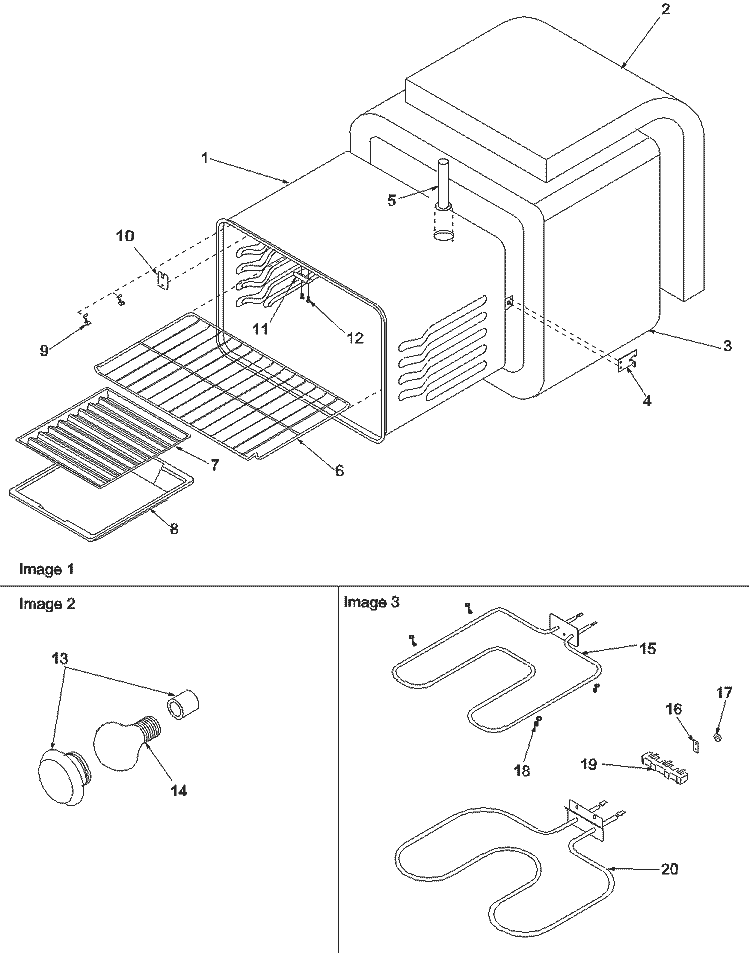 Cavity Diagram and Parts List for ARR3601LL P1143650NLL Amana Range