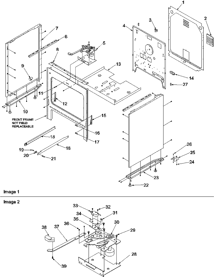 Cabinet Diagram and Parts List for ARTC7114WW P1143673NWW Amana Range