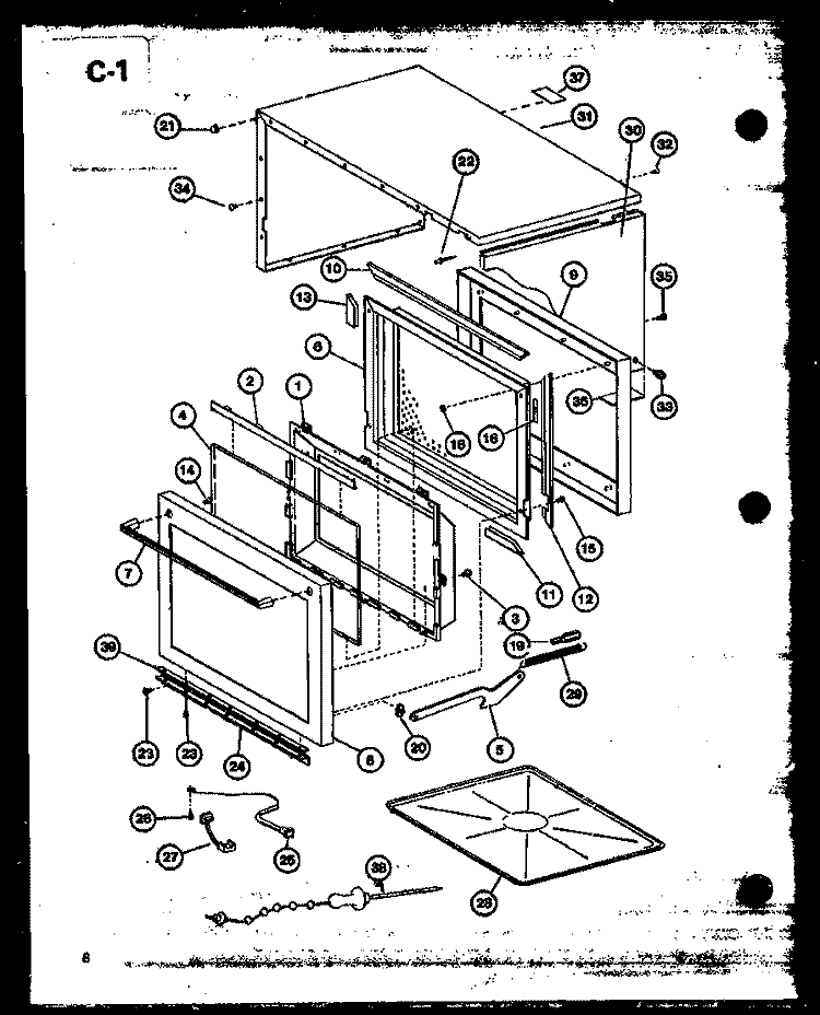Page 3 Diagram and Parts List for RL6-10 P7638201M Amana Microwave
