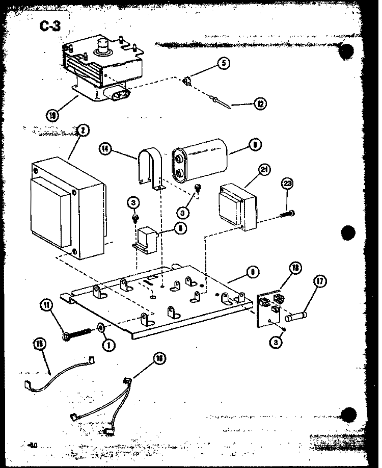 Page 4 Diagram and Parts List for RL6-10 P7638201M Amana Microwave