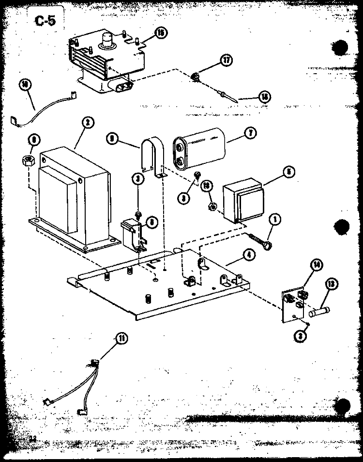 Page 5 Diagram and Parts List for RL6-10ET P7638301M Amana Microwave