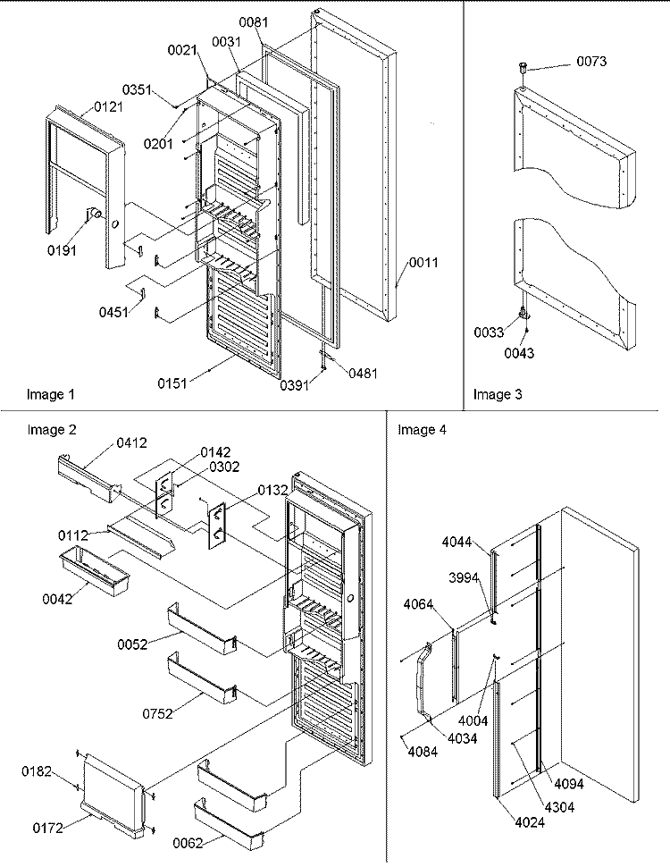 Refrigerator Door Diagram and Parts List for SRD20S4E P1190816W E Amana Refrigerator