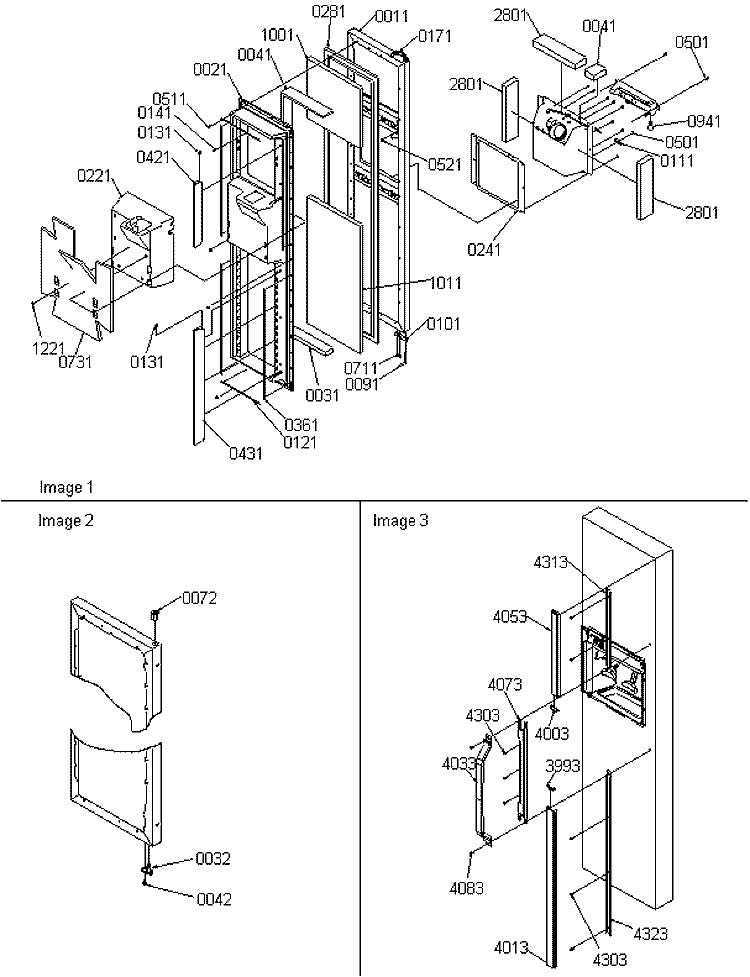 Freezer Door Diagram and Parts List for SRD20S4E P1190816W E Amana Refrigerator