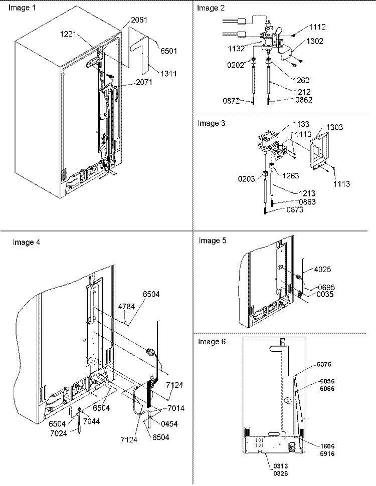 Cabinet Back Diagram and Parts List for SRD20S4E P1190816W E Amana Refrigerator