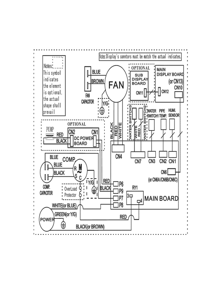 Wiring Diagram Diagram and Parts List for CDF500W11  Crosley Dehumidifier