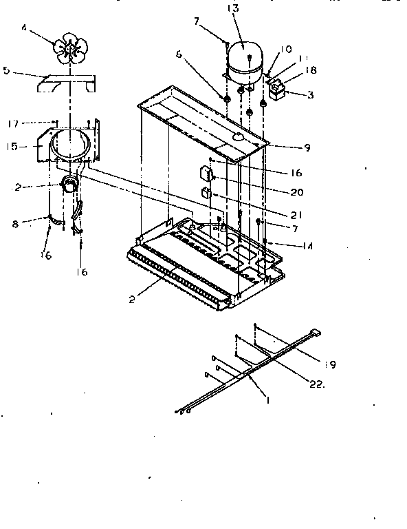 Compressor Compartment Diagram and Parts List for TR21S4L-P1196103WW  Amana Refrigerator