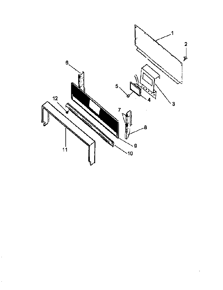 Backguard Assy Diagram and Parts List for RLS363U-P1142709NL  Caloric Range