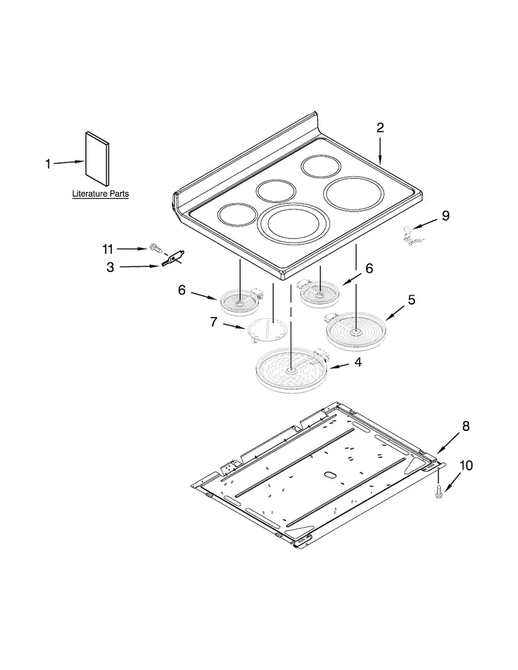 Cooktop Parts Diagram and Parts List for MER8680BW0  Maytag Range