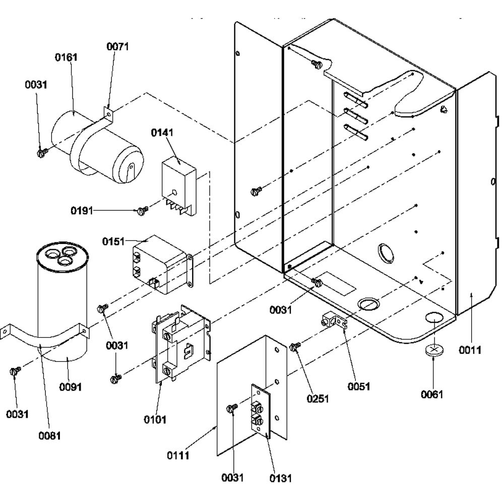 Control Box Diagram and Parts List for RCC36A3B P1218505C Amana Air Conditioner