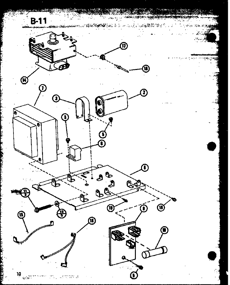 Page 4 Diagram and Parts List for RR-820 P7660401M Amana Microwave