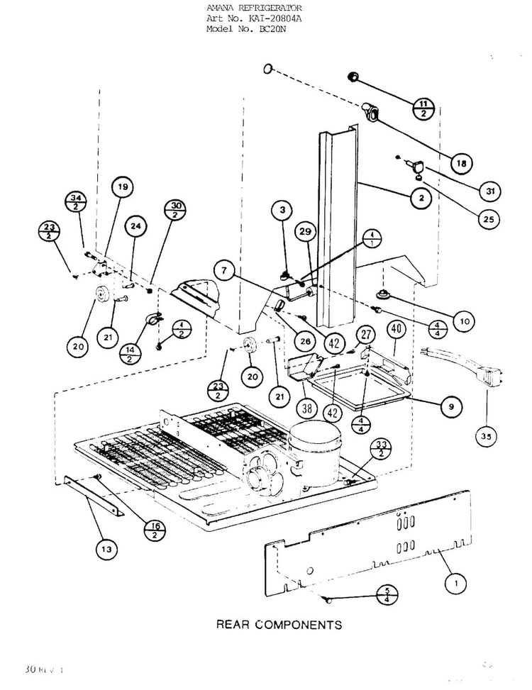 Parts List For Bottom Mount Refrigerator Page 5 Diagram and Parts List for 20804A  Amana Refrigerator