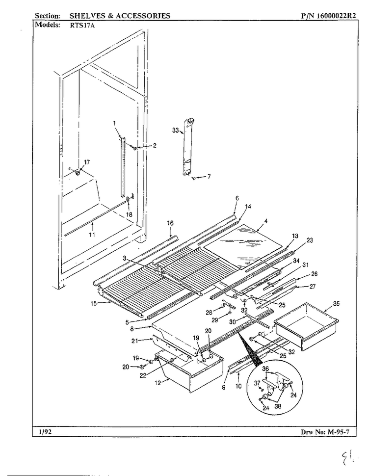 Shelves And Accessories Diagram and Parts List for 17694  Maytag Refrigerator