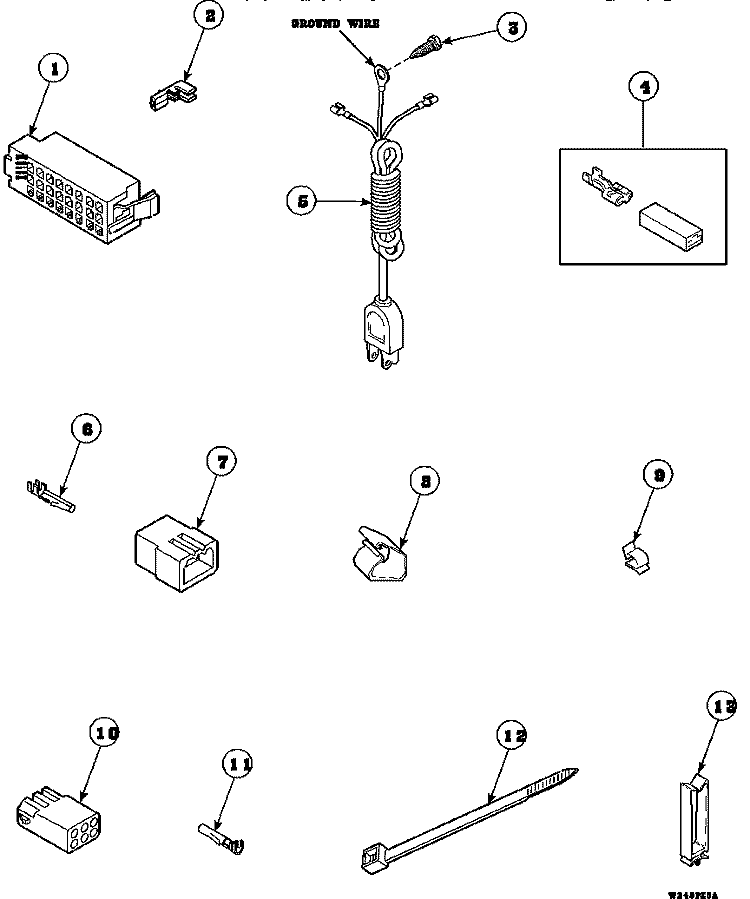 POWER CORD AND TERMINALS Diagram and Parts List for LW6153LM PLW6153LMA Amana Washer