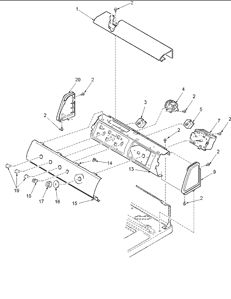 CONTROL PANEL Diagram and Parts List for LWG65AW PLWG65AW Amana Washer