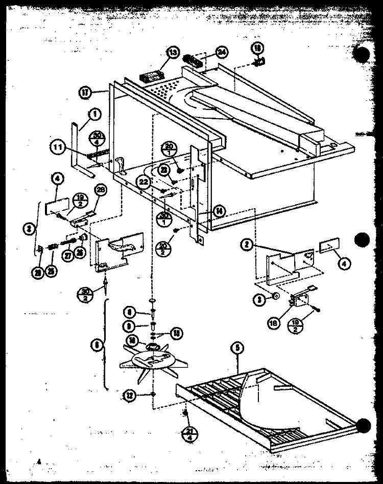 Page 1 Diagram and Parts List for CRRL-700 P7638102M Amana Microwave