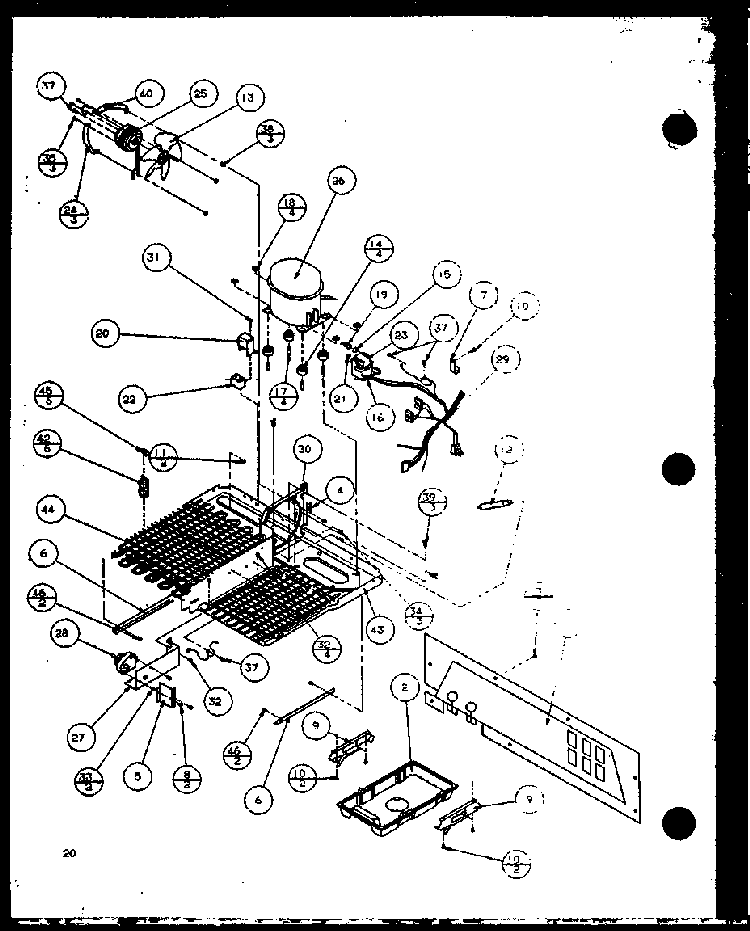 Machine Compartment Diagram and Parts List for 2599CIWL-P1121501WL  Amana Refrigerator