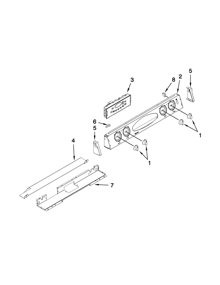 Control Panel Parts Diagram and Parts List for MGS5752BDB20  Maytag Range