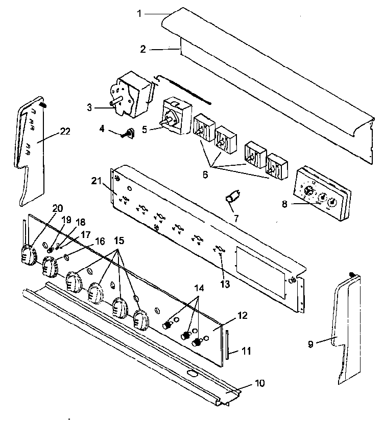 Backguard Diagram and Parts List for ARR626L-P1142626NL  Amana Range