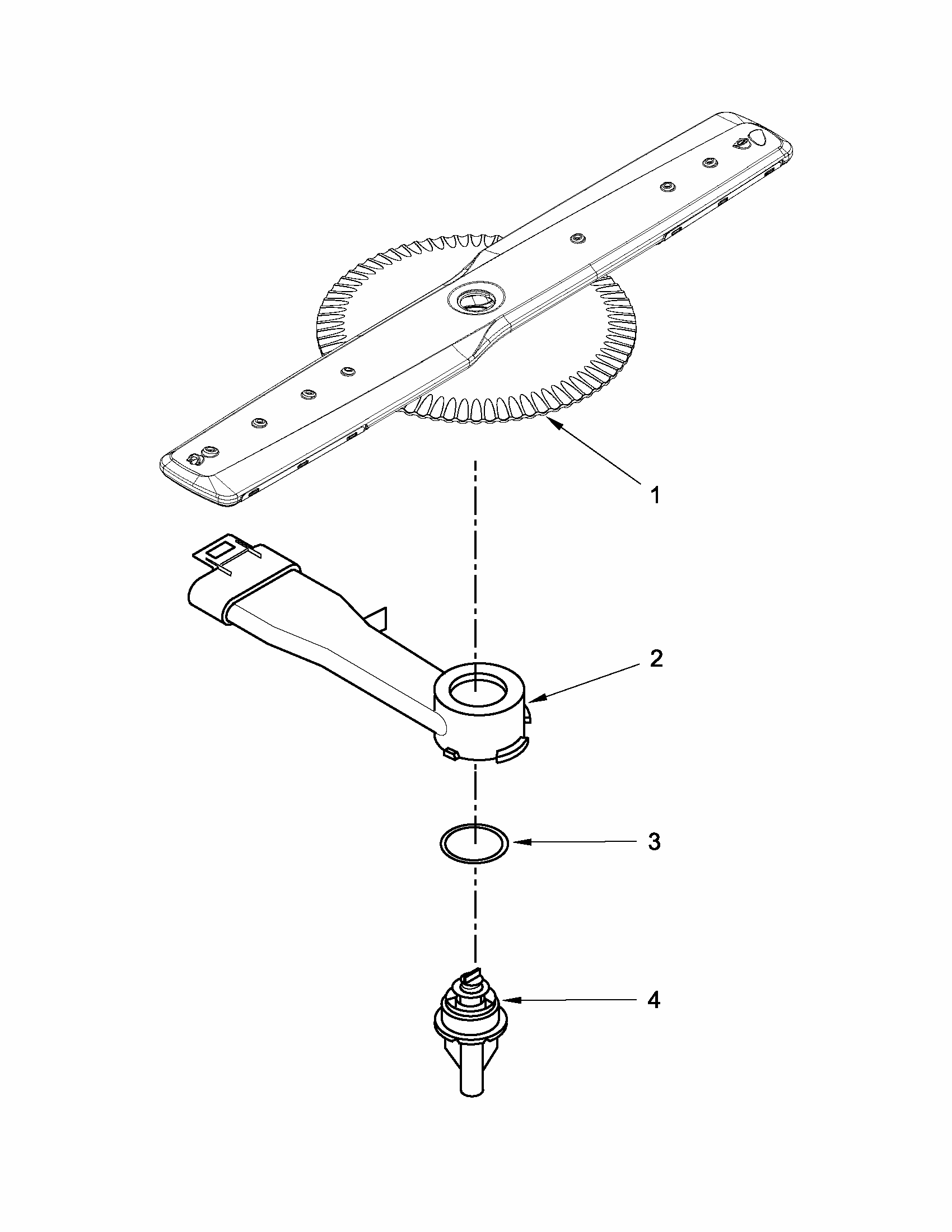 Lower Washarm Parts Diagram and Parts List for MDB7759SAS2  Maytag Dishwasher