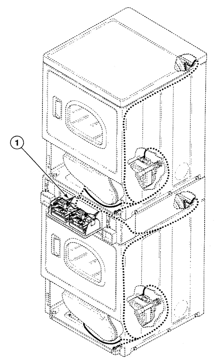 Harnesses 1 Diagram and Parts List for SSEH07WJ1500  Speed Queen Dryer