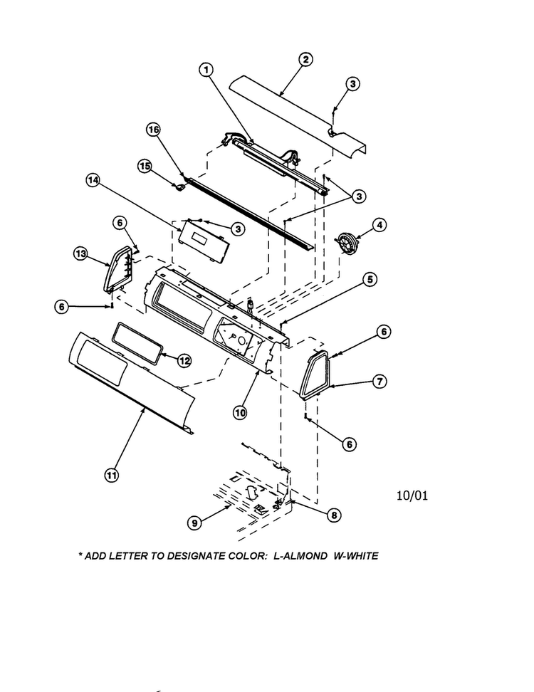 Graphic Panel, Control/controls Diagram and Parts List for CW9203W3-PCW9203W3A  Amana Washer