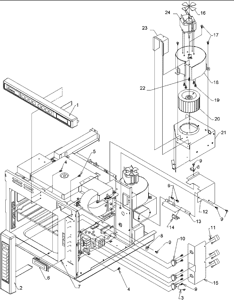Control & Blower / Triac Assemblies Diagram and Parts List for CMM2000CS P1194122M Menumaster Microwave