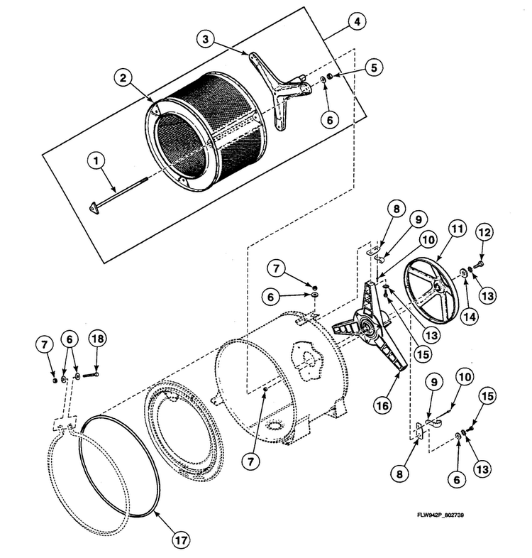 Pulley Assy Diagram and Parts List for SWFX71QN3050  Speed Queen Washer
